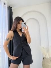 Yelek Şort Takım Siyah