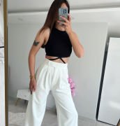 CIRTLI PANTOLON BEYAZ