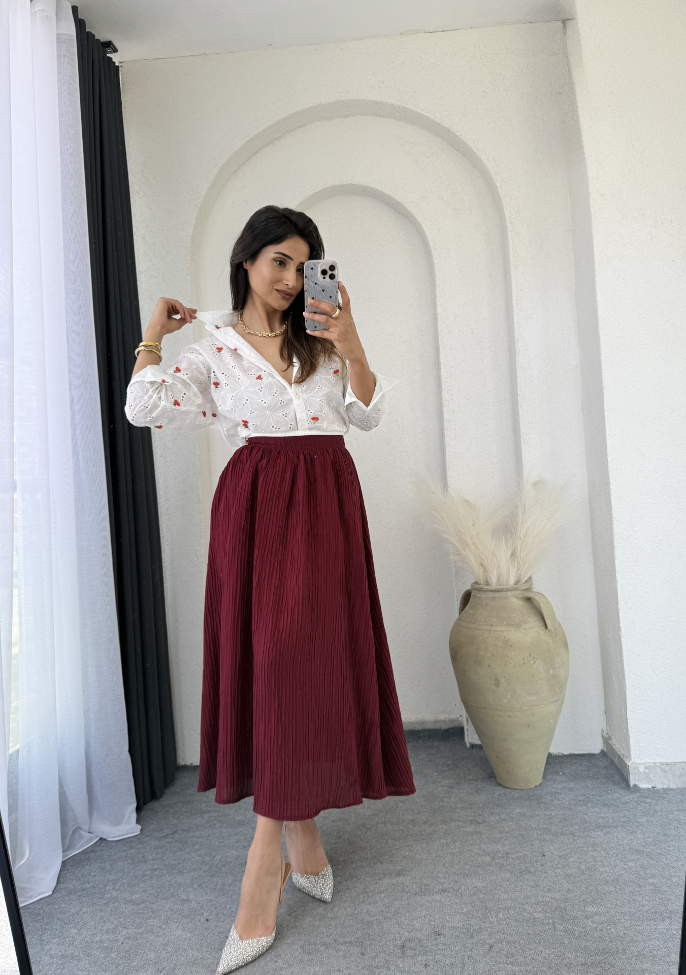 Rose Etek Takım Bordo