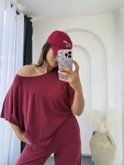 Oysho Kayıkyaka Takım Bordo
