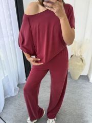 Oysho Kayıkyaka Takım Bordo