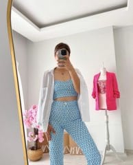 pineapple crop pantolon takım