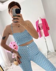 pineapple crop pantolon takım
