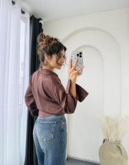 Zara Saten Gömlek Acıkahve
