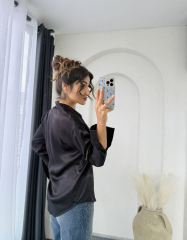 Zara Saten Gömlek Siyah
