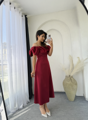 Sole Abiye Elbise Bordo