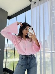 Marka Model Poplin Gömlek Tozpembe