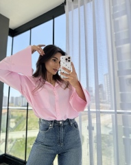 Marka Model Poplin Gömlek Tozpembe