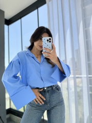 Marka Model Poplin Gömlek Mavi