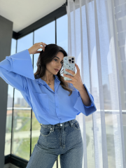 Marka Model Poplin Gömlek Mavi