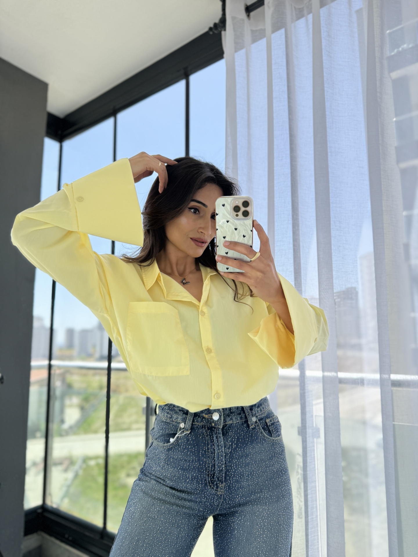 Marka Model Poplin Gömlek Sarı