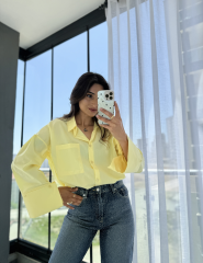 Marka Model Poplin Gömlek Sarı