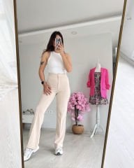 Çimalı Pantolon Krem