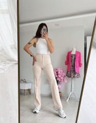 Çimalı Pantolon Krem