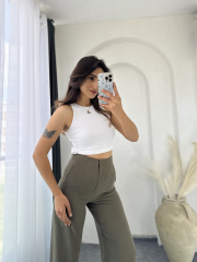 Zara Pensli Tensel Palazzo Haki
