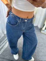 Yan Kemerli Baggy Jean