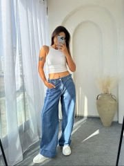 Yan Kemerli Baggy Jean
