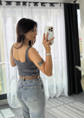 Askılı Bluz Füme