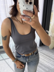 Askılı Bluz Füme
