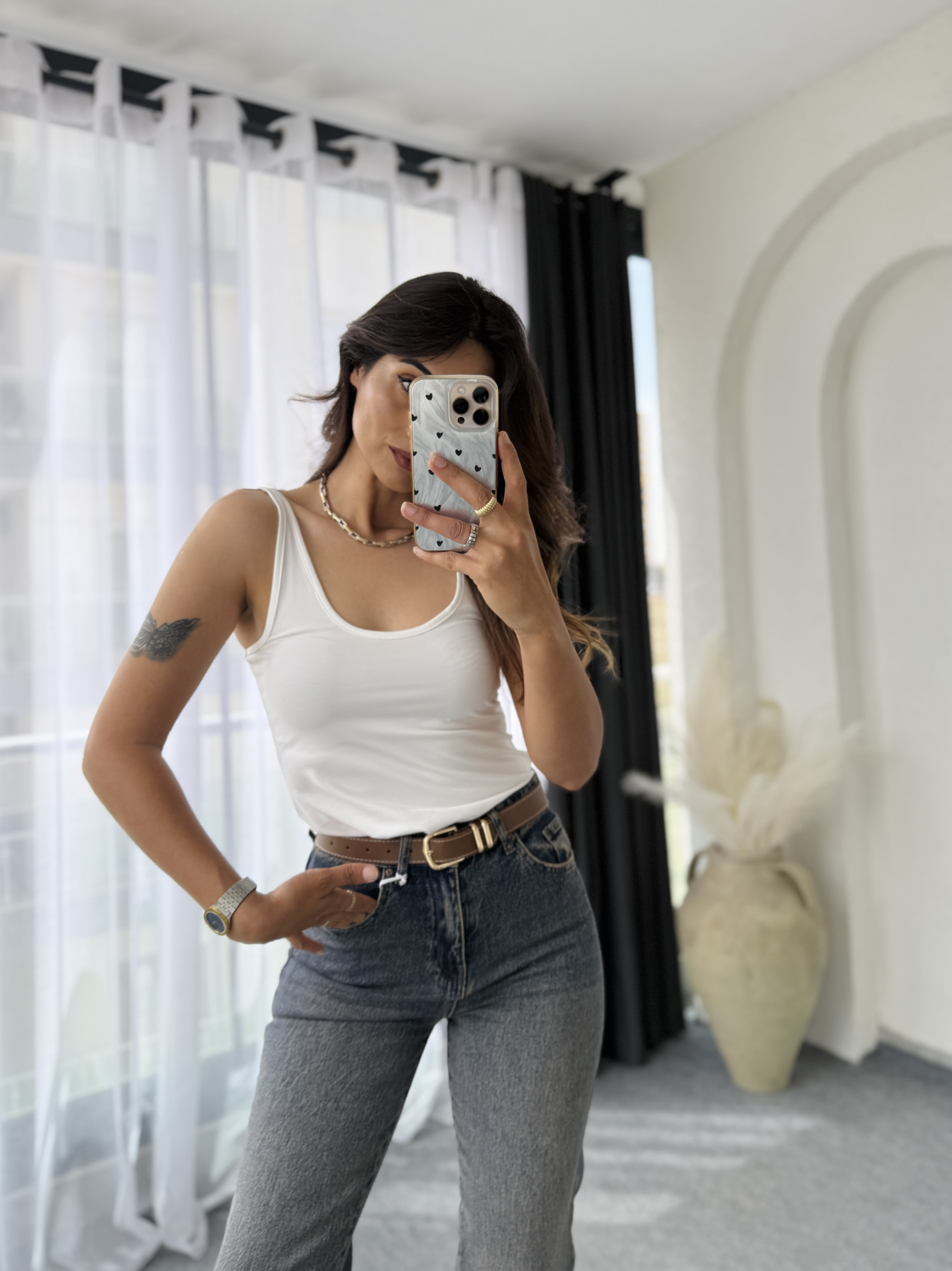 Askılı Bluz Beyaz
