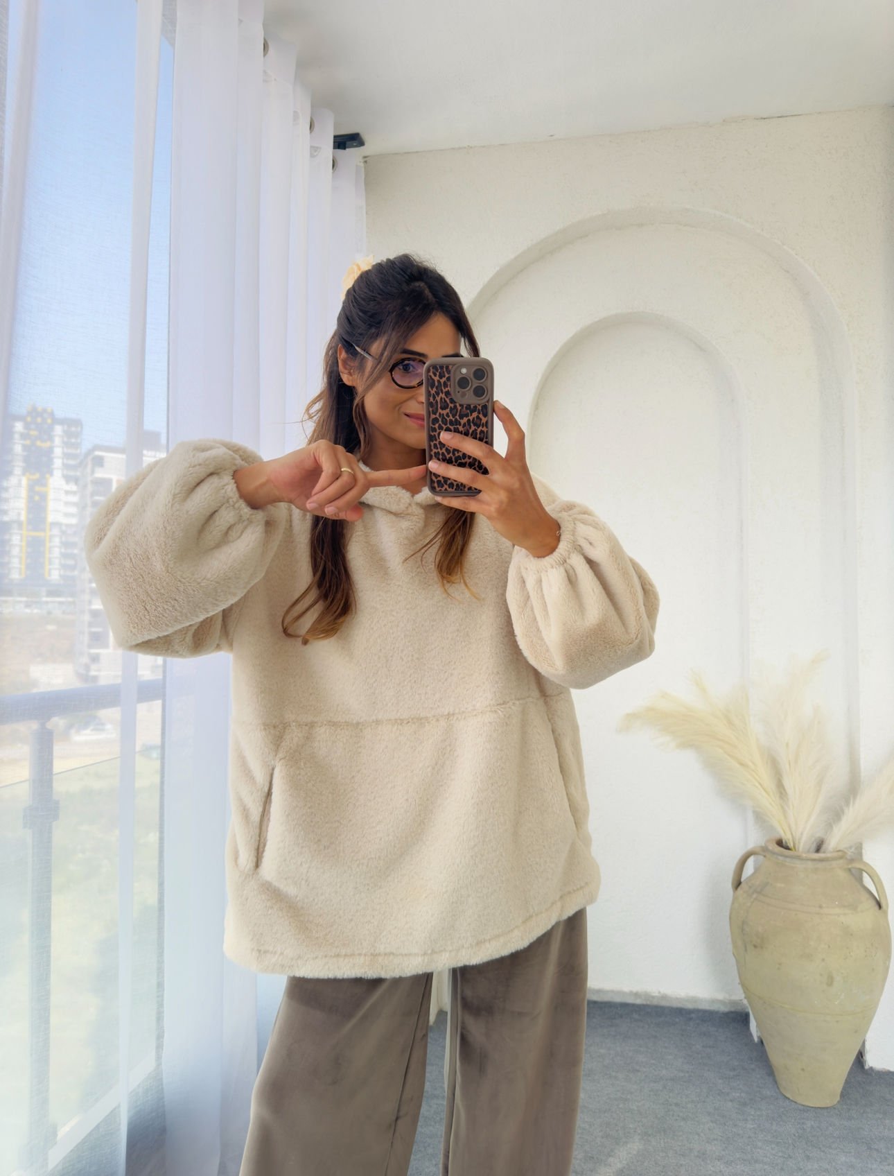 Massi Peluş Sweat Krem