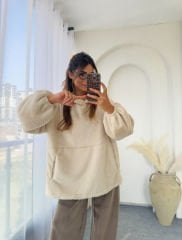 Massi Peluş Sweat Krem