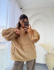 Massi Peluş Sweat Bej