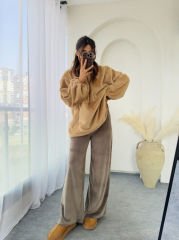 Massi Peluş Sweat Bej