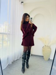 TRİKO ETEK TAKIM BORDO