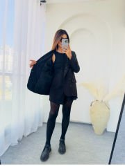 TAŞLI BLAZER CEKET SİYAH