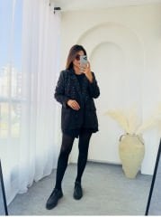 TAŞLI BLAZER CEKET SİYAH