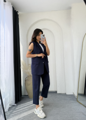 Zara Vatkalı Yelek Takım Lacivert