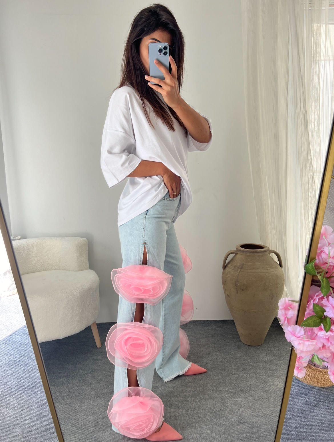 TASARIM GÜLLÜ JEANS