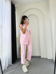 Zara Vatkalı Yelek Takım Tozpembe