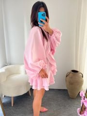 Poplin ELBİSE TOZPEMBE