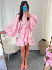Poplin ELBİSE TOZPEMBE