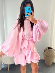 Poplin ELBİSE TOZPEMBE