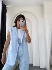 Zara Vatkalı Yelek Takım BebeMavi
