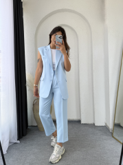 Zara Vatkalı Yelek Takım BebeMavi