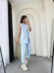 Zara Vatkalı Yelek Takım BebeMavi