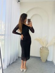 KAPSÜL TÜL ELBİSE SİYAH
