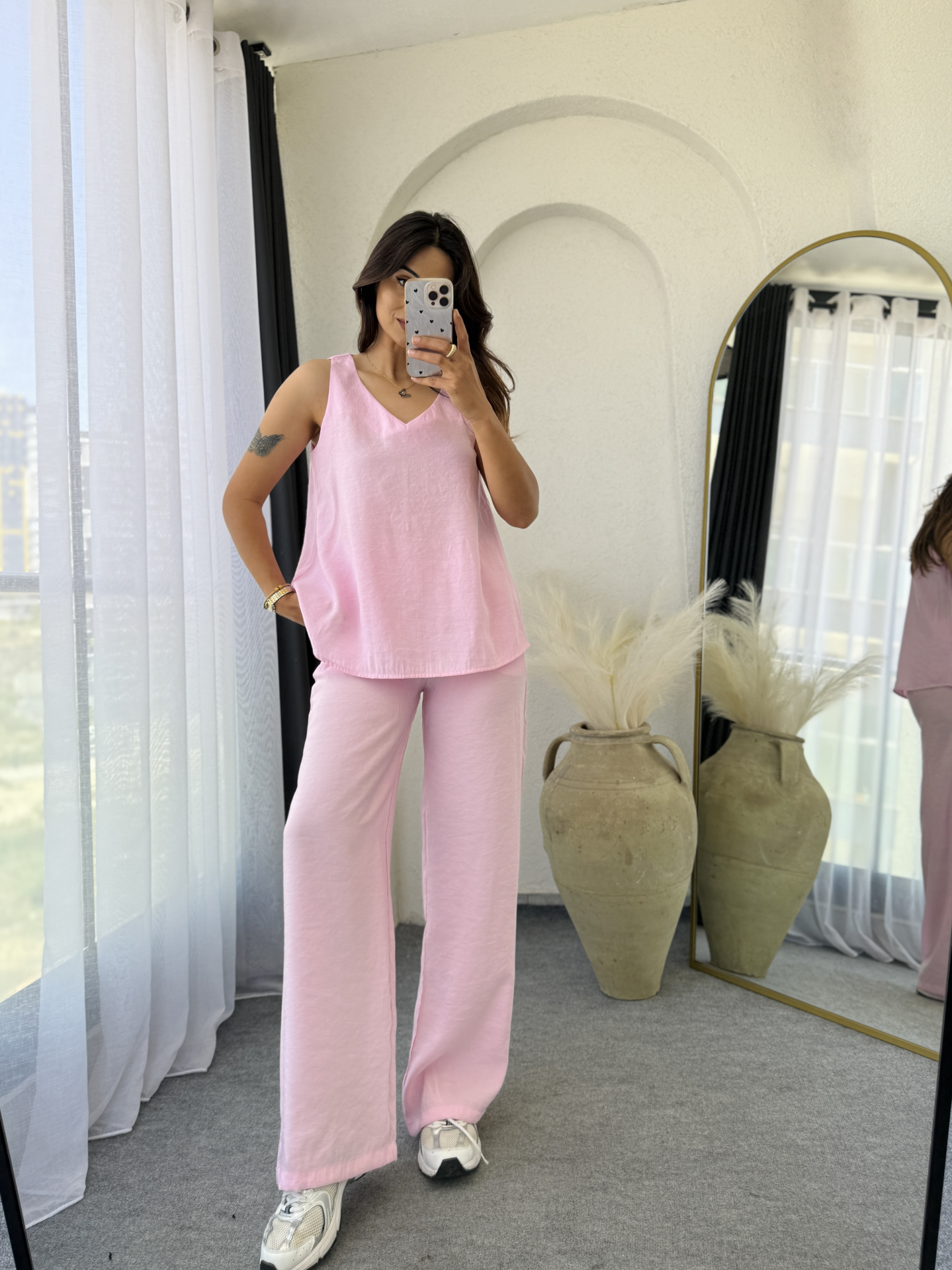 Askılı Tensel Takım Tozpembe