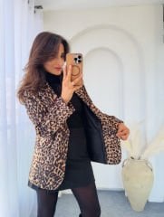 Leopar Blazer Ceket
