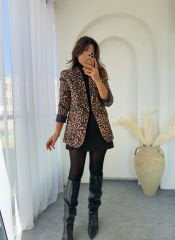 Leopar Blazer Ceket