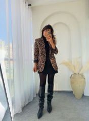 Leopar Blazer Ceket