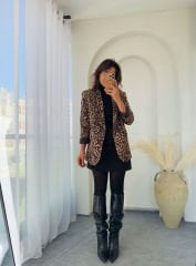 Leopar Blazer Ceket