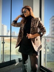 Leopar Blazer Ceket