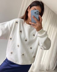 Taşlı Sweatshırt