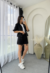 Zara Tasarım Şort Takım Siyah