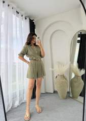Zara Tasarım Şort Takım Haki